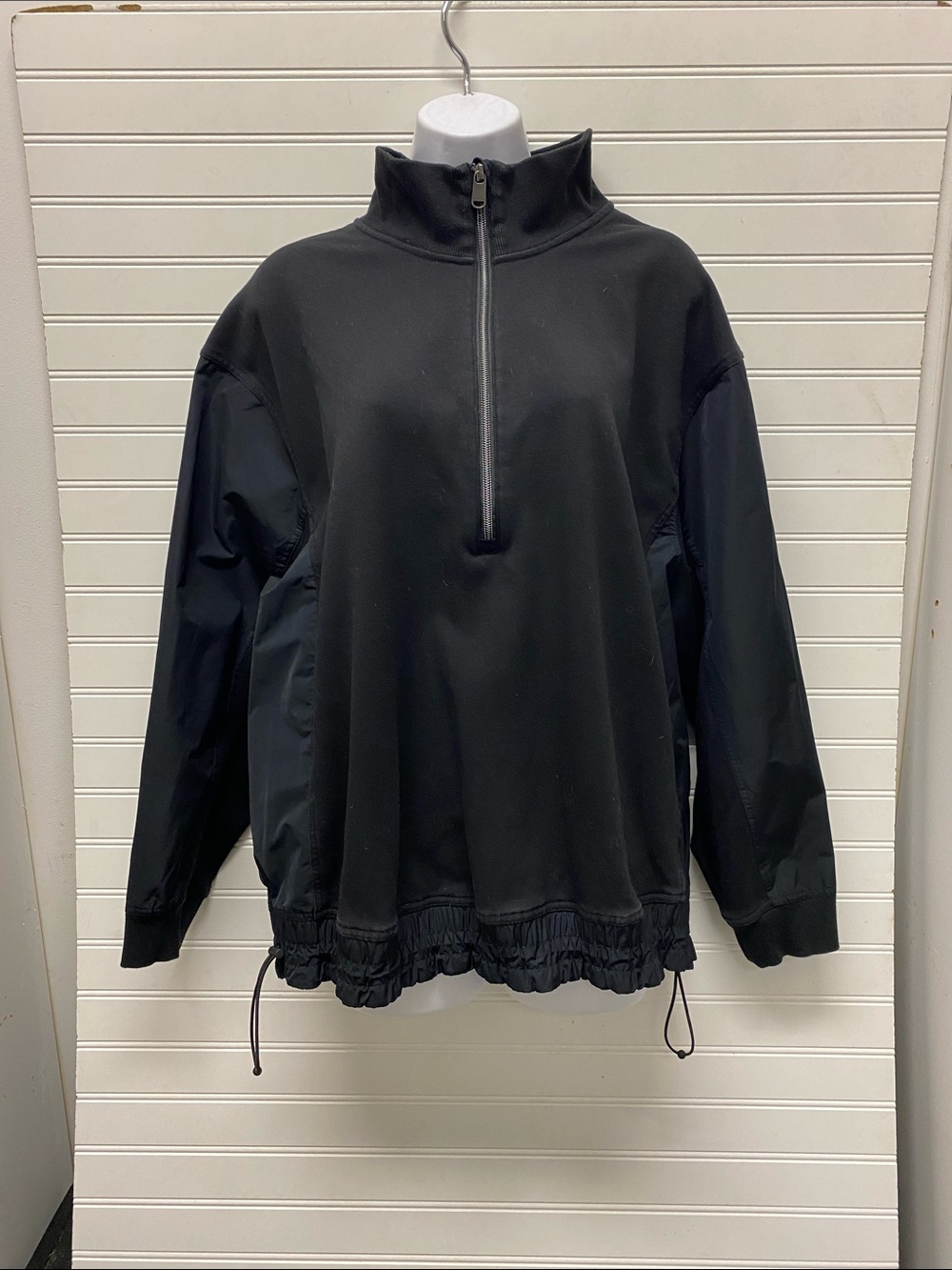 Athleta Triumph Hybrid Half Zip Sweatshirt Black Size XL